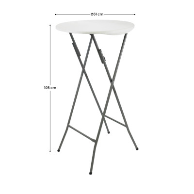 Set di 2 tavoli pieghevoli rotondi con fodere per catering, 61x105 cm 7house