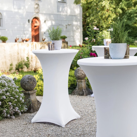 Set di 2 tavoli pieghevoli rotondi con fodere per catering, 61x105 cm 7house