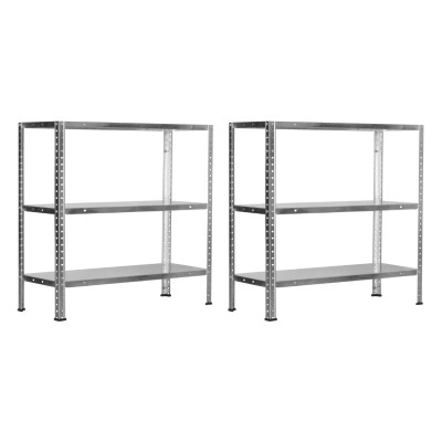 Set mit 2 modularen SteelSmart-Metallregalen mit 3 Einlegeböden, 120 kg Tragkraft, 70 x 30 x 70 cm 7house