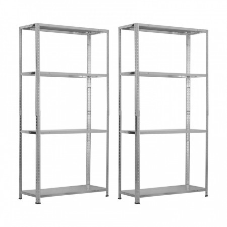 Pack 2 Estanterías Modulares Metálicas SteelSmart con 4 Baldas 160kg 145x30x90cm 7house Estanterías 1