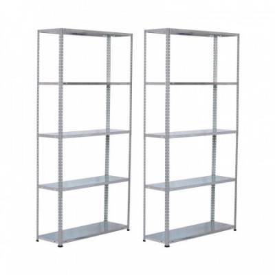 Pack 2 Estanterías Modulares Metálicas SteelSmart con 5 Baldas 200kg 180x30x90cm 7house Estanterías 1