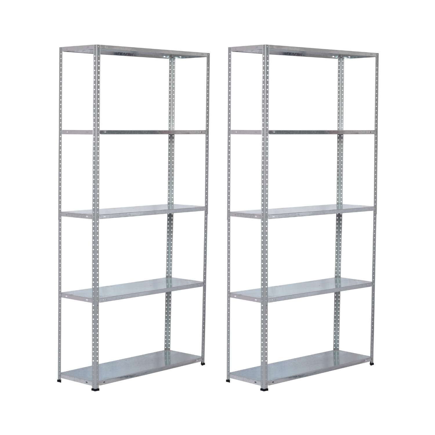 Pack 2 Estanterías Modulares Metálicas SteelSmart con 5 Baldas 200kg 180x30x90cm 7house