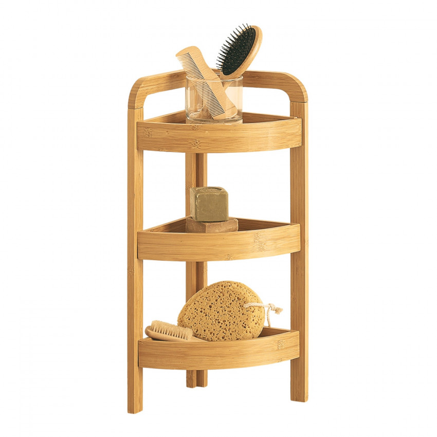Estantería Rinconera en Bambú con 3 Niveles Canoply 61x23x23cm Thinia Home Estanterías 1