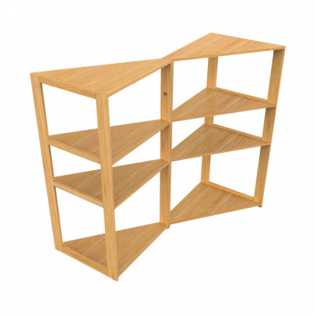 Pack 2 Estanterías Esquineras en Bambú con 3 Niveles Canoply 80x36.6x33.5cm Thinia Home Estanterías 1