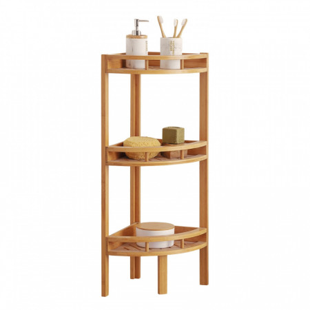 Estantería Rinconera en Bambú con 3 Niveles Canoply 85x29x29cm Thinia Home Estanterías 1