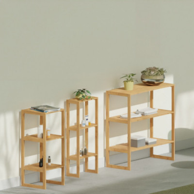 Estantería Modular en Bambú con 3 Niveles Canoply 84x35x35.5cm Thinia Home Estanterías 4