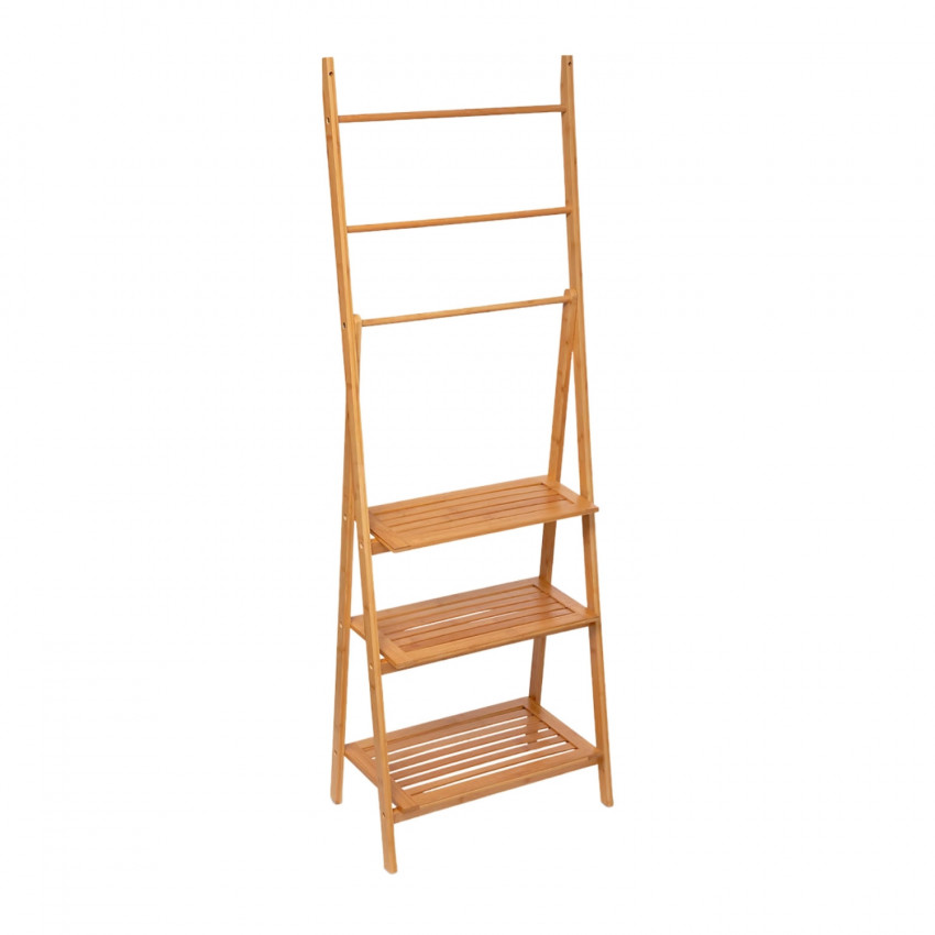 Toallero de Pie con Estantes en Bambú Canoply 152x53.2x32.4cm Thinia Home Ordenación Baño 1
