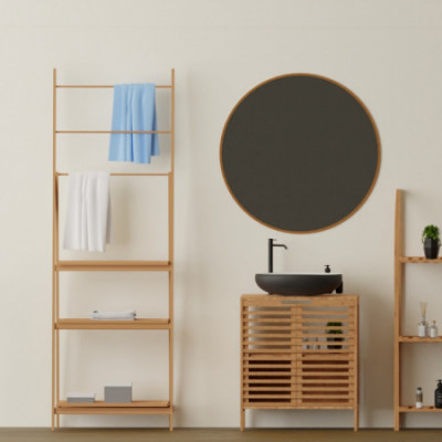 Toallero de Pie con Estantes en Bambú Canoply 152x53.2x32.4cm Thinia Home Ordenación Baño 4