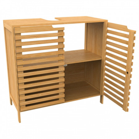 Mueble para Lavabo en Bambú con 2 Niveles Canoply 59.1x28x60.5cm Thinia Home Cómodas y Cajoneras 2