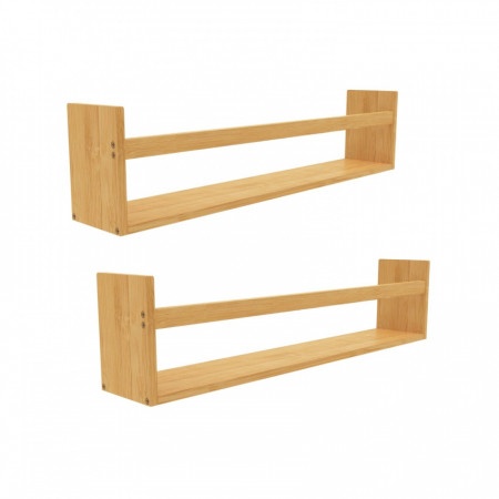 Pack 2 Estantes de Pared en Bambú Canoply 14x57x10cm Thinia Home Estanterías 1