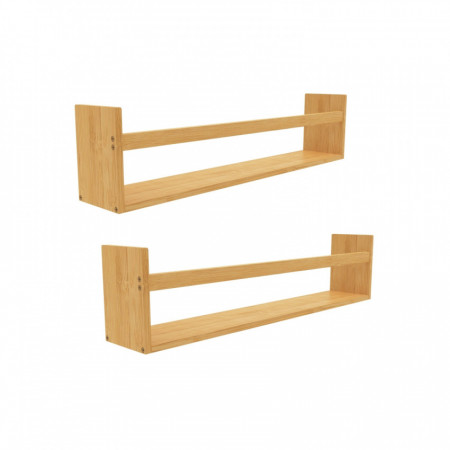 Pack 2 Estantes de Pared en Bambú Canoply 14x50x10cm Thinia Home Estanterías 1