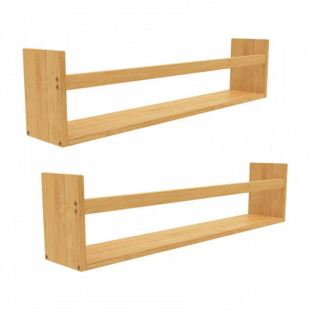 Pack 2 Estantes de Pared en Bambú Canoply 15x70x12cm Thinia Home Estanterías 1