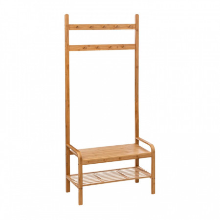 Bengaleiro de bambu Canoply com banco e sapateira 170x73.5x34.5cm Thinia Home