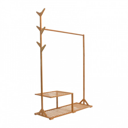 Cabide de bambu Canoply com sapateira 169x107x40cm Thinia Home