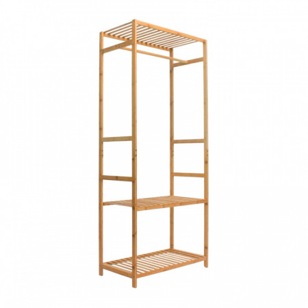 Cabide de bambu Canoply com sapateira 160x68x36cm Thinia Home