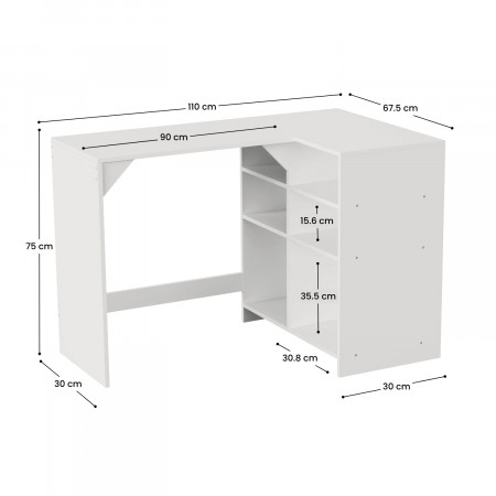 Escritorio Esquinero Reversible SpaceQub 110x67.5x75cm 7house Escritorios 7