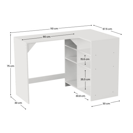 Escritorio Esquinero Reversible SpaceQub 110x67.5x75cm 7house Escritorios 7