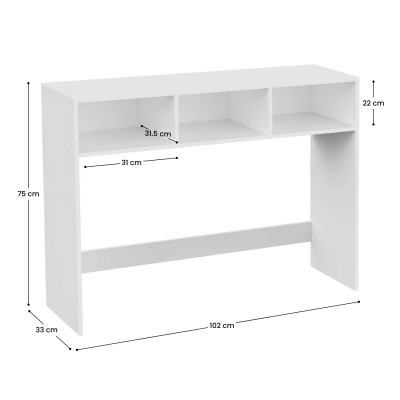 Mesa Consola de 3 Compartimentos 102x33x75cm 7house Recibidores y Consolas 7