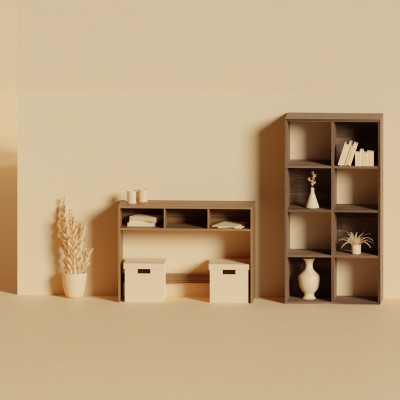 Mesa Consola de 3 Compartimentos 102x33x75cm 7house Recibidores y Consolas 8