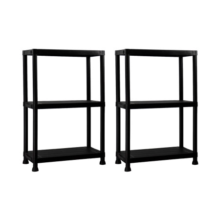 Pack 2 Estanterías de Resina con 3 Baldas 75kg 61x31x91cm Thinia Home Estanterías de Exterior 1