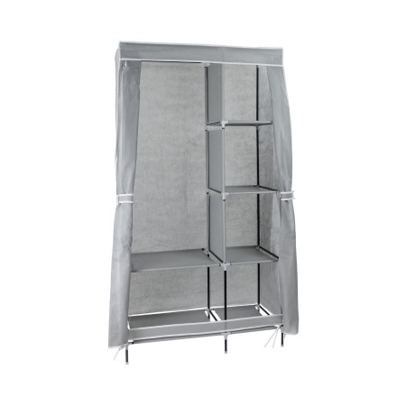 Armario Ropero de Tela Classic Gris 90x43x168cm Thinia Home Armarios 1