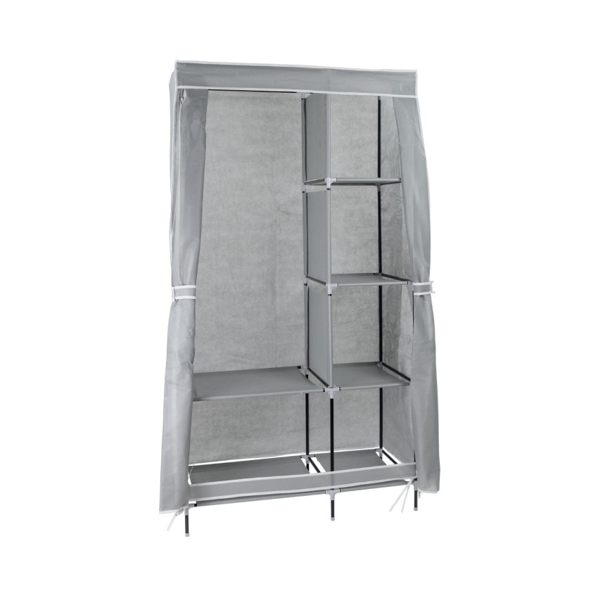 Armario Ropero de Tela Classic Gris 90x43x168cm Thinia Home Armarios 1