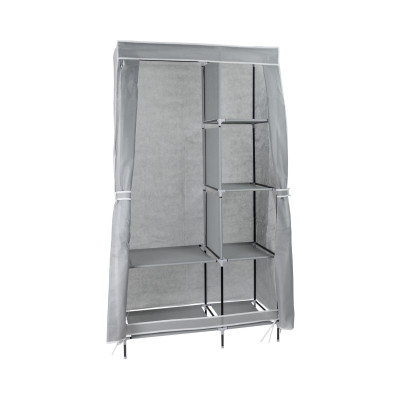 Armario Ropero de Tela Classic Gris 90x43x168cm Thinia Home Armarios 1