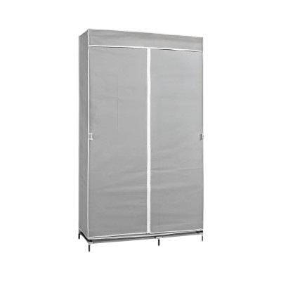 Armario Ropero de Tela Classic Gris 90x43x168cm Thinia Home Armarios 2