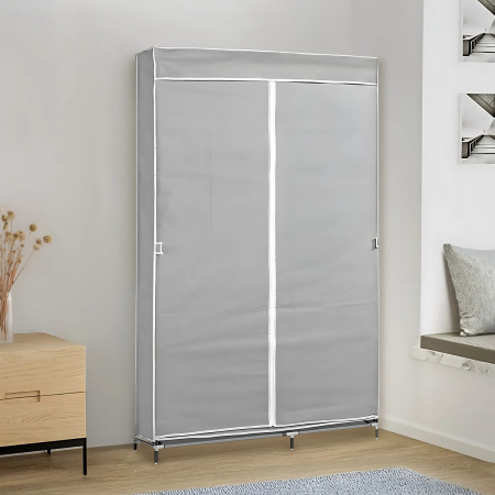 Armario Ropero de Tela Classic Gris 90x43x168cm Thinia Home Armarios 7