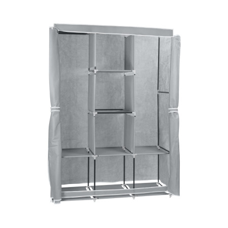 Armario Ropero de Tela Flex Gris 118x45x168cm Thinia Home Armarios 1