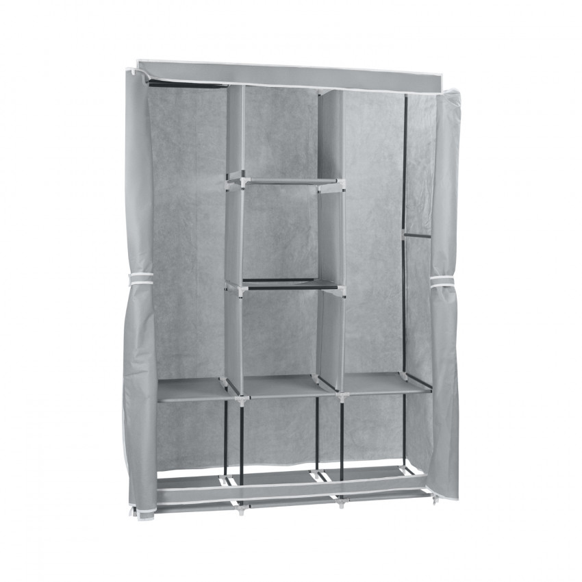 Armario Ropero de Tela Flex Gris 118x45x168cm Thinia Home Armarios 1