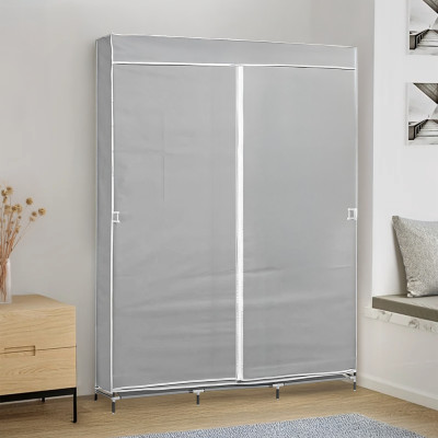 Kleiderschrank aus Stoff „Flex“, grau, 118 x 45 x 168 cm Thinia Home