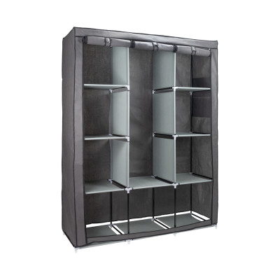 Kleiderschrank aus Stoff „Max“, grau, 128 x 45 x 169 cm Thinia Home