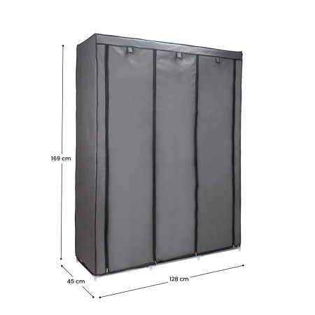 Armario Ropero de Tela Max Gris 128x45x169cm Thinia Home Armarios 6