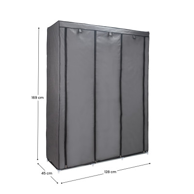 Armario Ropero de Tela Max Gris 128x45x169cm Thinia Home Armarios 6