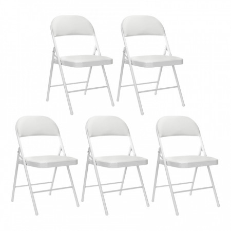 Pack 5 Sillas Plegables Acolchadas Blancas 7house Sillas Plegables 1 Pack 5 Sillas Plegables Acolchadas Blancas 7house Sillas Plegables 1