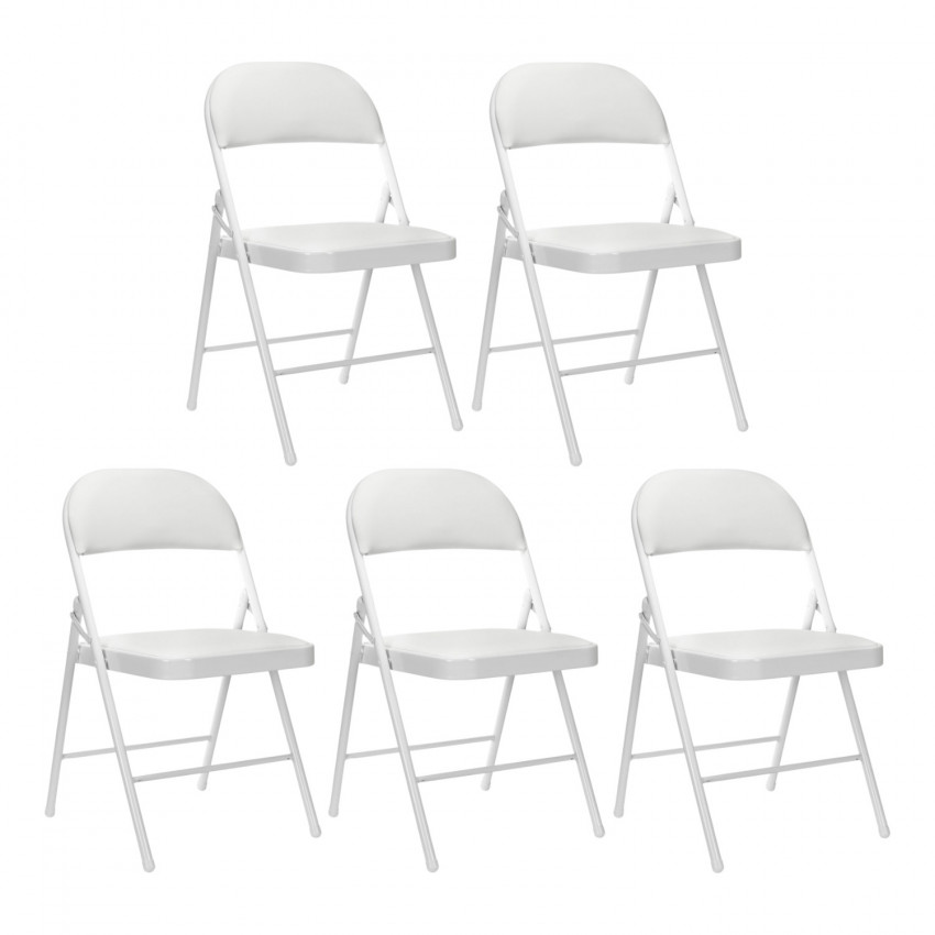 Pack 5 Sillas Plegables Acolchadas Blancas 7house Sillas Plegables 1 Pack 5 Sillas Plegables Acolchadas Blancas 7house Sillas Plegables 1