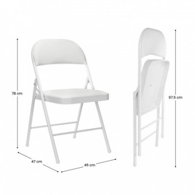 Pack 5 Sillas Plegables Acolchadas Blancas 7house Sillas Plegables 6