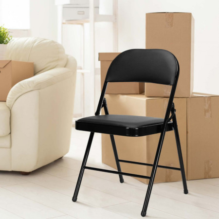 Silla Plegable Acolchada Negra 7house Silla Plegable Comedor 7