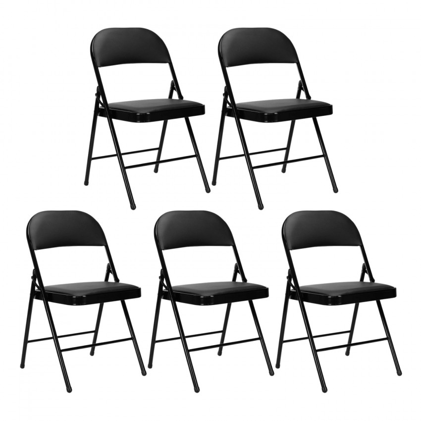 Pack 5 Sillas Plegables Acolchadas Negras 7house Sillas Plegables por Espacios 1 Pack 5 Sillas Plegables Acolchadas Negras 7house Sillas Plegables por Espacios 1
