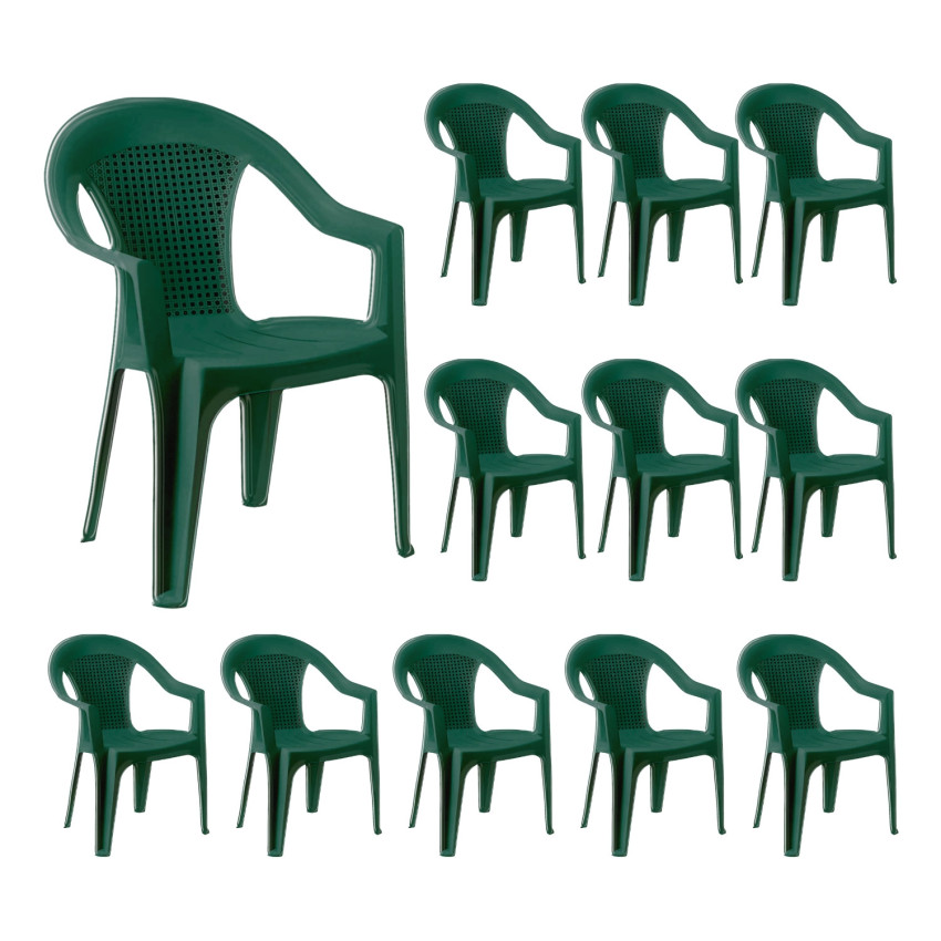 Pack 12 Sillas con Reposabrazos Stack 56x75x79cm 7house Sillas de Jardín 6