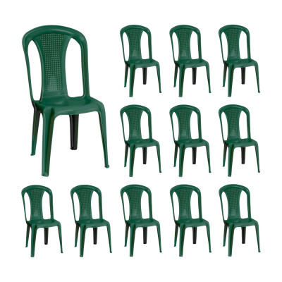 Pack 12 Sillas de Exterior Apilables sin Reposabrazos Napoli 42x49x88cm 7house Sillas Plegables 6