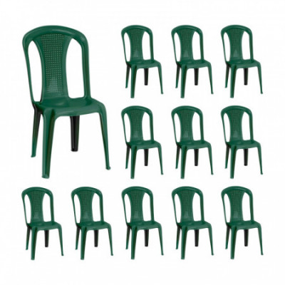 Pack 12 Sillas de Exterior Apilables sin Reposabrazos Napoli 42x49x88cm 7house Sillas Plegables 6