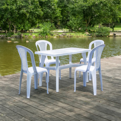 Pack 12 Sillas de Exterior Apilables sin Reposabrazos Napoli 42x49x88cm 7house Sillas Plegables 10