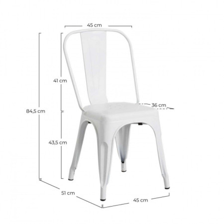 Pack 12 Sillas Industriales Strong 45x54x85cm Thinia Home Mobiliario Hostelería Interior 6