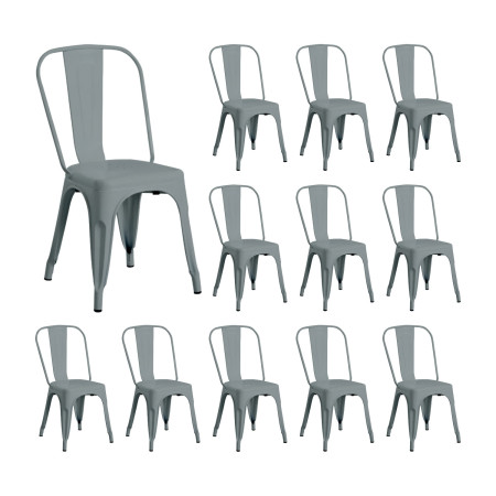 Pack 12 Sillas Industriales Strong 45x54x85cm Thinia Home Mobiliario Hostelería Interior 1