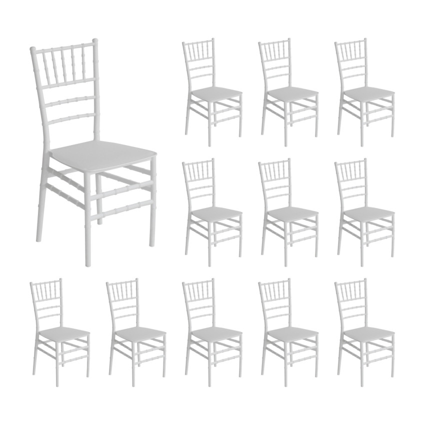 Pack 12 Sillas para Catering Apilables Dorothy 45x43x88cm 7house Sillas de Jardín 1