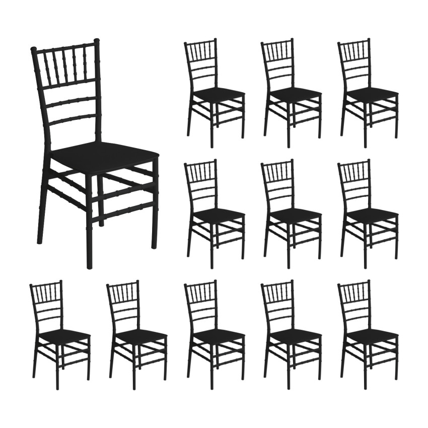 Pack 12 Sillas para Catering Apilables Dorothy 45x43x88cm 7house Sillas de Jardín 8