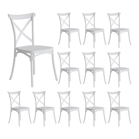 Pack 12 cadeiras de catering empilháveis Caroline 45x40x87.5cm 7house