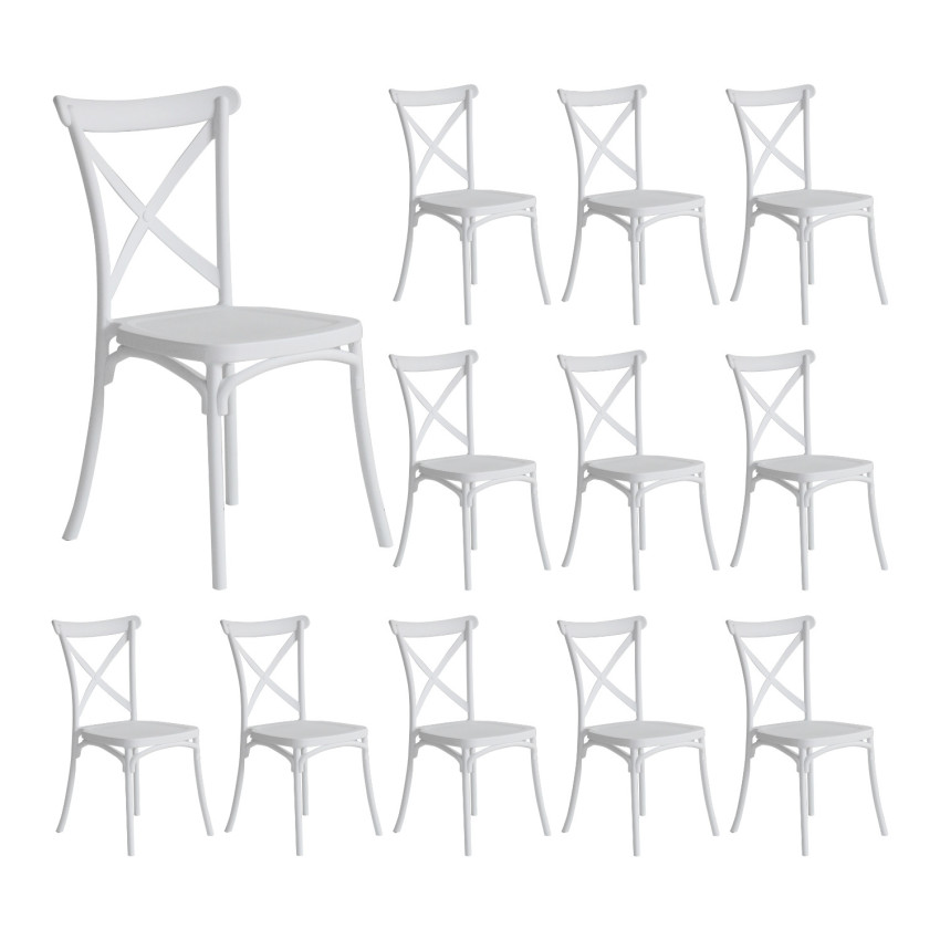 12er-Set stapelbarer Catering-Stühle „Caroline“ 45x40x87.5cm 7house